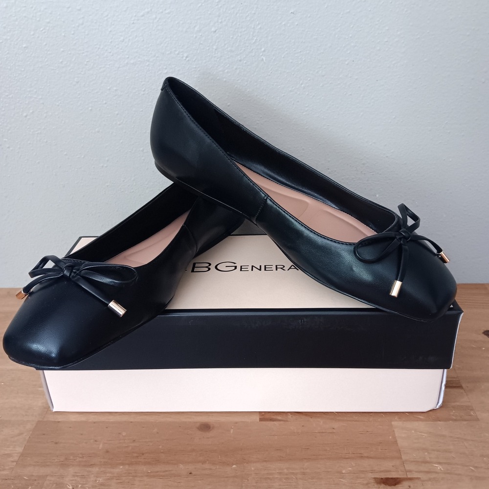 BCBGeneration Hartly-2 Ballet Flats Women 10M Black New Bow Slip On GN249001